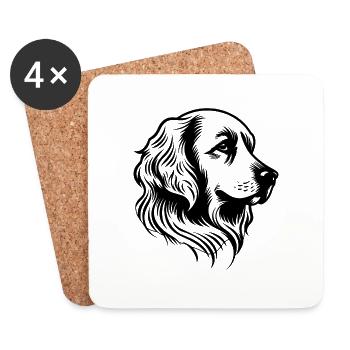 Golden Retriever - Coasters (set of 4) - white - Front