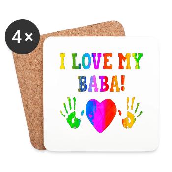 I love my baba Balkans Exyu Croatia Serbia Bosna - Coasters (set of 4) - white - Front