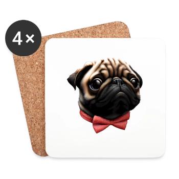Propriétaires de chiens Bulldog Chiens Propriétaires de chiens - Dessous de verre (lot de 4) - blanc - Devant