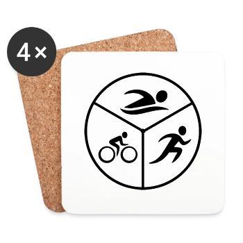 Triathlon Natation Vélo Course Marathon - Dessous de verre (lot de 4) - blanc - Devant