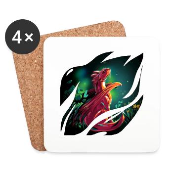 Fantasy Dragon - Coasters (set of 4) - white - Front
