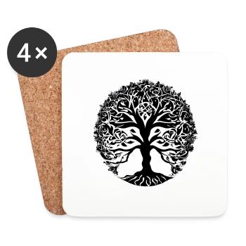 Tree of Life Meditation Yoga Tree of Life - Coasters (set of 4) - white - Front