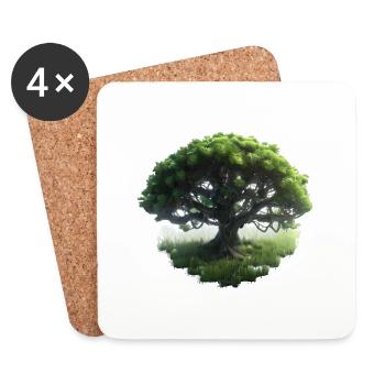 Tree of Life Tree of Life Yoga Meditation - Coasters (set of 4) - white - Front