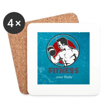 Fitness your body - Untersetzer (4er-Set) - Weiß - Vorne