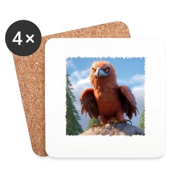 Cool Eagle - Coasters (set of 4) - white - Front