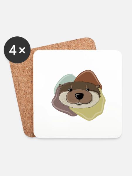 Otter - Coasters (set of 4) - white
