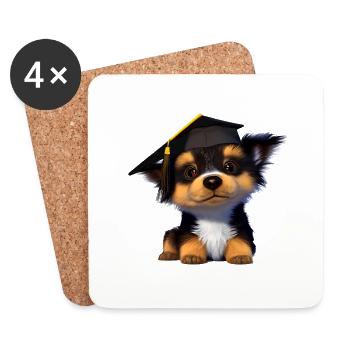 Bachelor Australischer Schäferhund Uni Studium - Untersetzer (4er-Set) - Weiß - Vorne