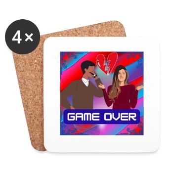 Game over - Untersetzer (4er-Set) - Weiß - Vorne