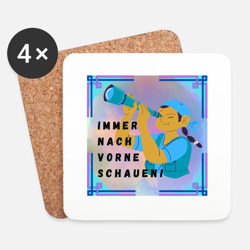 Immer nach vorne schauen - Untersetzer (4er-Set) - Weiß