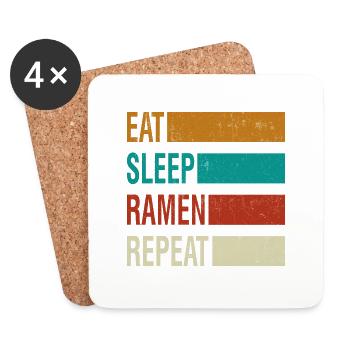 Manger des ramen de sommeil répéter - Dessous de verre (lot de 4) - blanc - Devant
