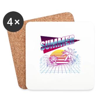 Sommer - Untersetzer (4er-Set) - Weiß - Vorne