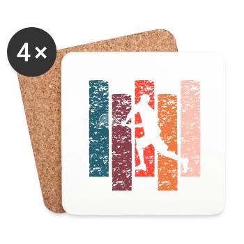 Tennis gift Vintage - Coasters (set of 4) - white - Front