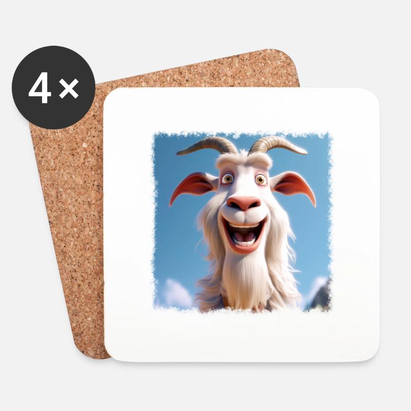 Coole Ziege - Untersetzer (4er-Set) - Weiß