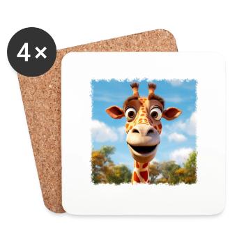 Niedliche Giraffe - Untersetzer (4er-Set) - Weiß - Vorne
