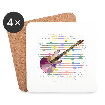 Guitar - Coasters (set of 4) - white - Front