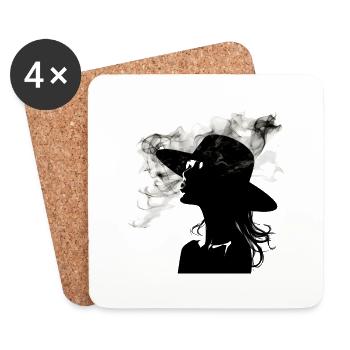 Smoking Faru - Coasters (set of 4) - white - Front
