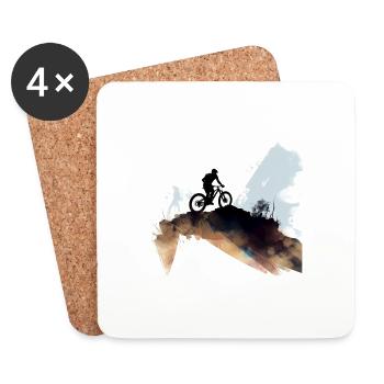 Biker Mountain Bike - Coasters (set of 4) - white - Front
