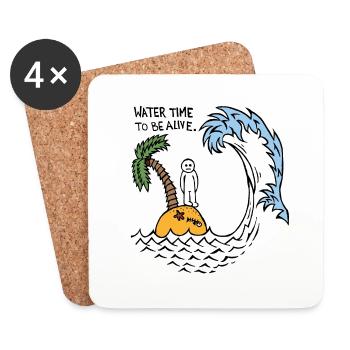 Water Time To Be Alive - Coasters (set of 4) - white - Front