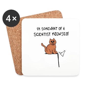 Je suis un peu un scientifique miaulement / moi-même chat - Dessous de verre (lot de 4) - blanc - Devant