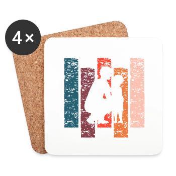 Papa Vintage-Geschenk - Untersetzer (4er-Set) - Weiß - Vorne