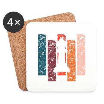Vintage gift chess game - Coasters (set of 4) - white - Front