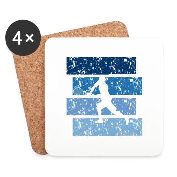 Tennis gift Vintage - Coasters (set of 4) - white - Front