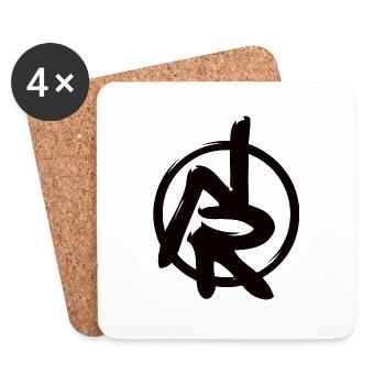 Neptun Records Logo schwarz - Untersetzer (4er-Set) - Weiß - Vorne
