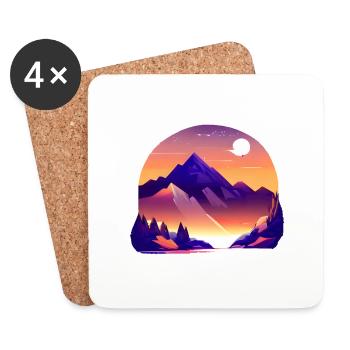 Mountains Hiking Mountain Hiking Hiking Mountain Hikers - Coasters (set of 4) - white - Front