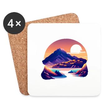 Mountains Mountain Hiking Hiking Mountain Hikers Hiking - Coasters (set of 4) - white - Front