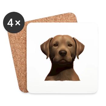 Labrador Retriever Labrador Propriétaire Chiot - Dessous de verre (lot de 4) - blanc - Devant