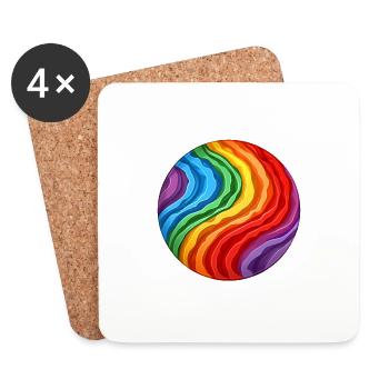 Freedom to Love Rainbow - Coasters (set of 4) - white - Front
