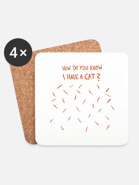 Woher weißt du, dass ich eine Katze habe (orange / rote Haare) - Untersetzer (4er-Set) - Weiß