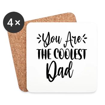 Tu es le papa le plus cool - Dessous de verre (lot de 4) - blanc - Devant