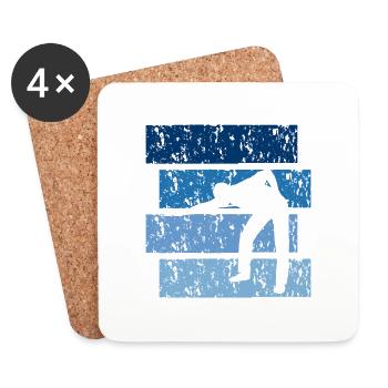 Billardgeschenk Vintage - Untersetzer (4er-Set) - Weiß - Vorne