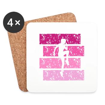 Fitness cadeau Vintage - Dessous de verre (lot de 4) - blanc - Devant