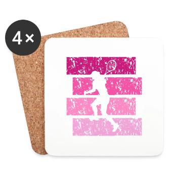 Tennis gift Vintage - Coasters (set of 4) - white - Front