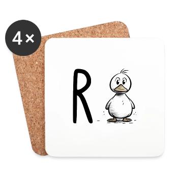 Rente Ente - Untersetzer (4er-Set) - Weiß - Vorne