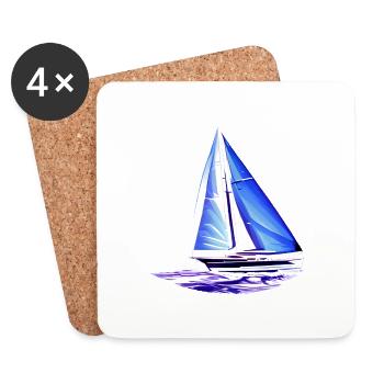Segler Segelschiff Segeln Segelsport Segelboot - Untersetzer (4er-Set) - Weiß - Vorne