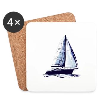 Segler Segelschiff Segeln Segelsport Segelboot - Untersetzer (4er-Set) - Weiß - Vorne