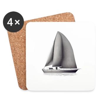 Segeln Segelboot Segelsport Segler Segelschiff - Untersetzer (4er-Set) - Weiß - Vorne