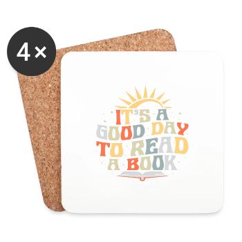 It ́s a good Day to read a Book - Coasters (set of 4) - white - Front