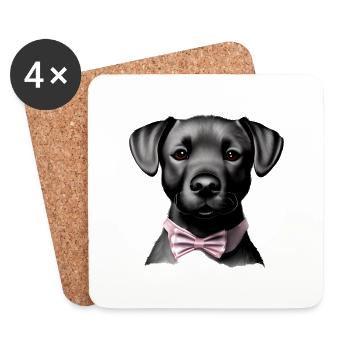 Labrador Retriever Labrador Propriétaire Chiot - Dessous de verre (lot de 4) - blanc - Devant