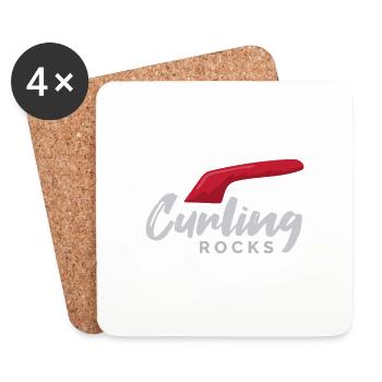 Curling Rocks Curling Stone Winter Sports Gift - Coasters (set of 4) - white - Front