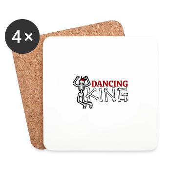 Halloween Dancing King Skeleton Dance Gift Idea - Coasters (set of 4) - white - Front