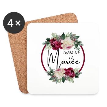 Team de la mariée floral - Dessous de verre (lot de 4) - blanc - Devant