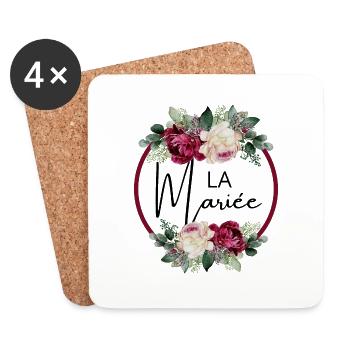 la mariée floral - Dessous de verre (lot de 4) - blanc - Devant