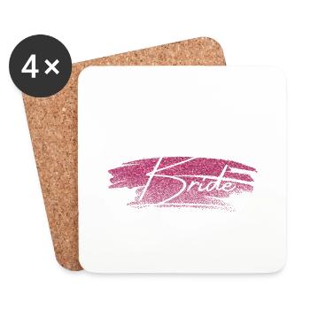 bride - Die goldrosa Braut - Untersetzer (4er-Set) - Weiß - Vorne