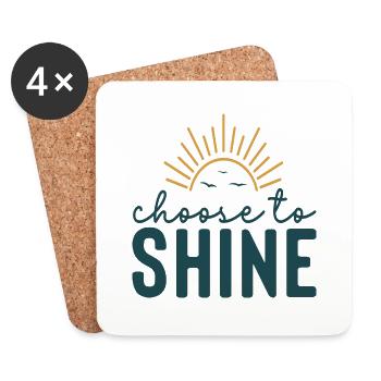 Choose To Shine - Untersetzer (4er-Set) - Weiß - Vorne