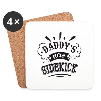 Daddy´s new Sidekick - Untersetzer (4er-Set) - Weiß - Vorne