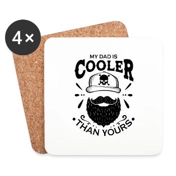 Mon père est plus cool que le tien - Dessous de verre (lot de 4) - blanc - Devant